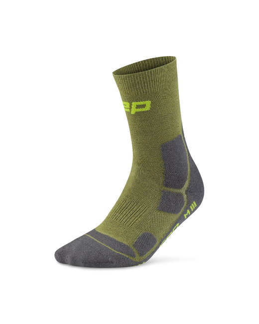 Șosete compresie CEP Hiking Mid Cushion - olive/gri | drumeții
