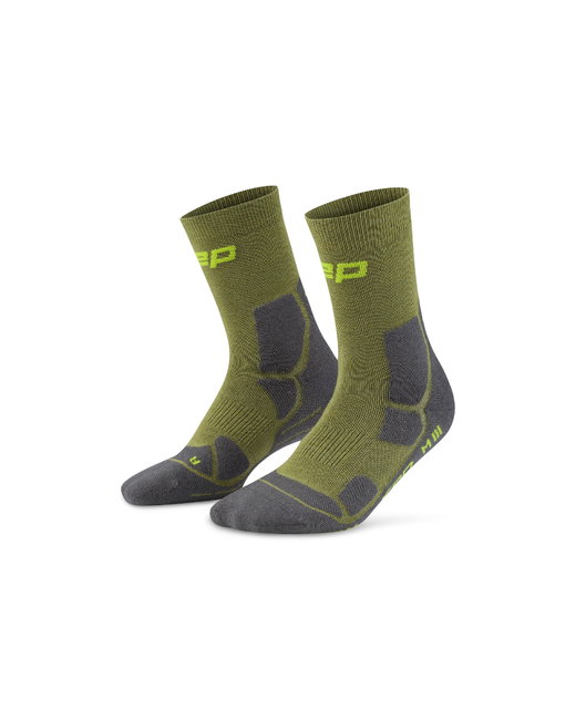 Șosete compresie CEP Hiking Mid Cushion - olive/gri | drumeții