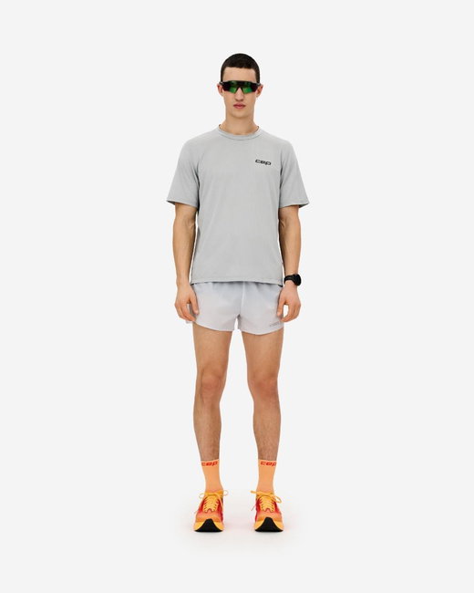 Tricou alergare CEP Core Run Short Sleeve - gri deschis | respirabil
