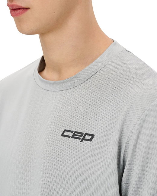 Tricou alergare CEP Core Run Short Sleeve - gri deschis | respirabil