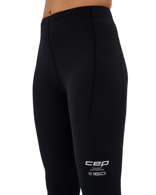 Colanți compresie CEP Core Run Compression W | vizibilitate sporită - black