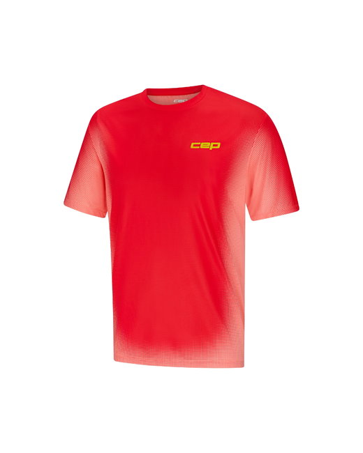 Tricou alergare CEP Core Run Short Sleeve - coral neon fade | respirabil