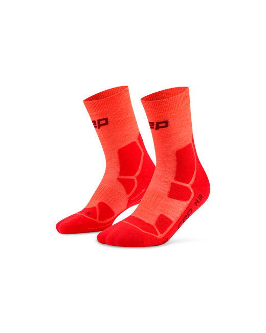 Șosete compresie hiking CEP Hiking Mid Cushion W - neon coral | roșu