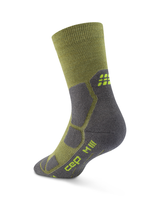 Șosete compresie hiking CEP Hiking Mid Cushion W - olive | gri