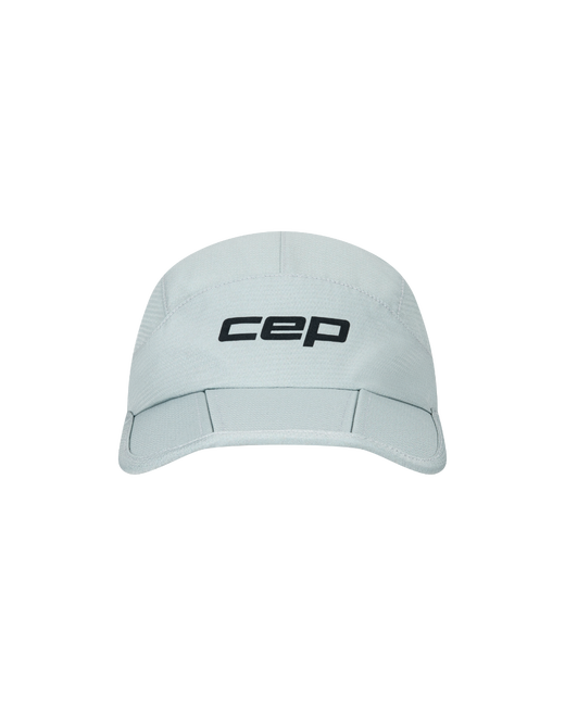Șapcă pliabilă alergare CEP Run | protecție UV și ventilație - light grey