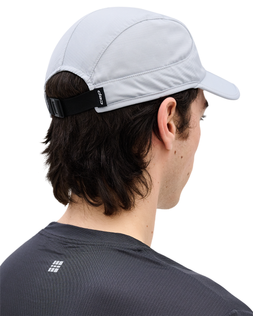 Șapcă pliabilă alergare CEP Run | protecție UV și ventilație - light grey