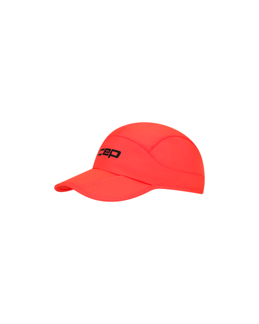 Șapcă pliabilă alergare CEP Run | protecție UV și ventilație - neon coral