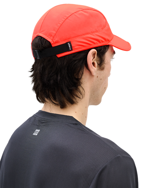 Șapcă pliabilă alergare CEP Run | protecție UV și ventilație - neon coral