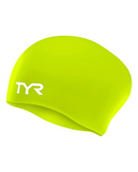 Cască înot silicon TYR Long Hair - verde Limelight | fără cute