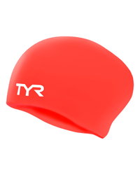 Cască înot silicon TYR Long Hair - roșu Bright Red | fără cute