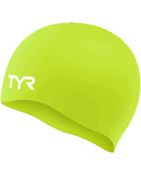 Cască înot silicon TYR Wrinkle-Free - fără cute, confortabilă - Limelight