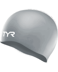 Cască înot silicon TYR Wrinkle-Free - argintiu | fără cute