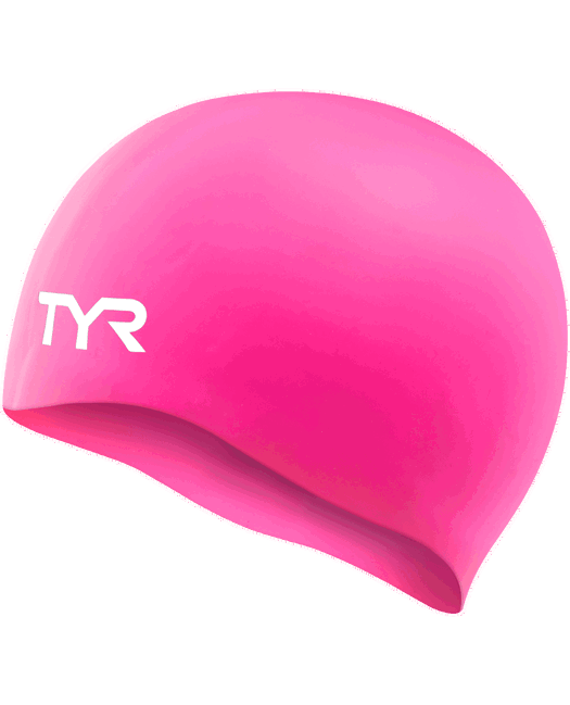 Cască înot silicon TYR Wrinkle-Free - roz fluo | fără cute