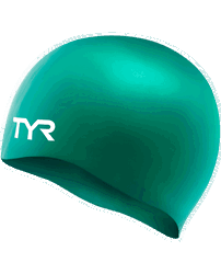 Cască înot silicon TYR Wrinkle-Free - verde | fără cute