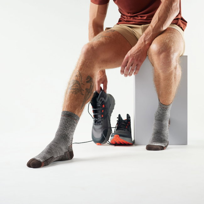 Șosete trekking Smartwool Hike Mid Crew Light Cushion bărbați - gri antracit