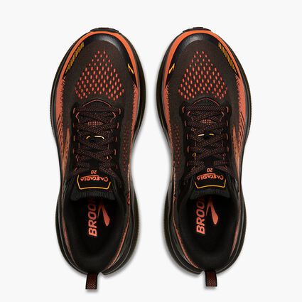 Pantofi alergare trail Brooks Cascadia 20 bărbați - negru cu corai și portocaliu