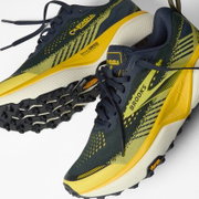 Pantofi alergare trail Brooks Cascadia 20 bărbați - bleumarin cu galben neon și gri