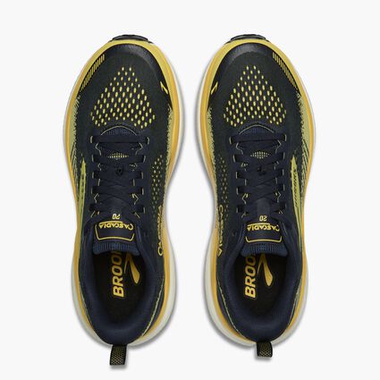Pantofi alergare trail Brooks Cascadia 20 bărbați - bleumarin cu galben neon și gri
