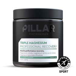 Supliment magneziu Pillar Performance Triple Magnesium pudră - lemon lime, borcan 200g