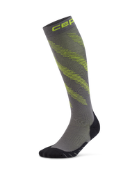 Șosete compresie CEP Run Edition Elliptic Tall bărbați - gri închis / verde lime