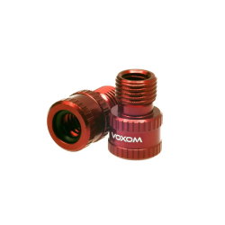 Adaptor supapa Voxom Vad1 Presta - Schrader - rosu, set 2 bucati