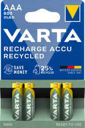Set 4 acumulatori Varta Recharge Accu Recycled AAA 800 mAh