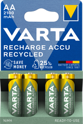 Set 4 acumulatori Varta Recharge Accu Recycled AA 2100 mAh