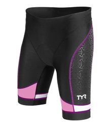 Pantaloni scurți triatlon TYR Competitor 8" damă - negru cu mov