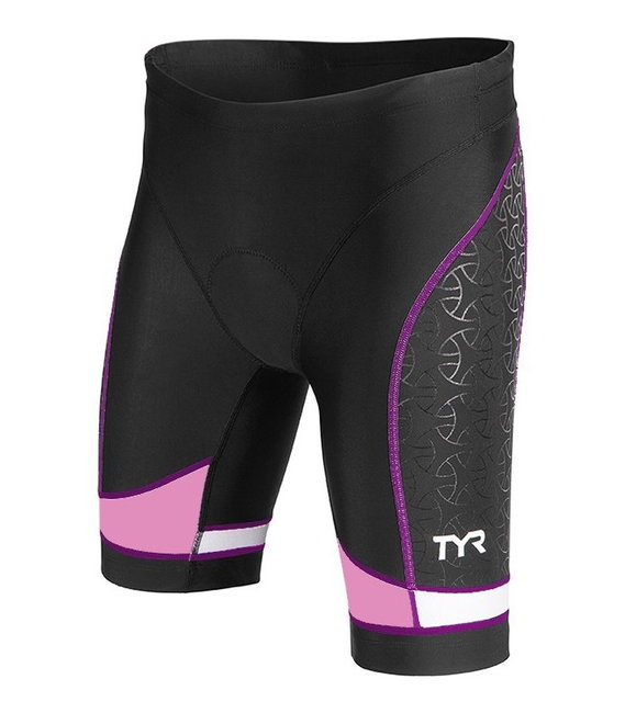 Pantaloni scurți triatlon TYR Competitor 8" damă - negru cu mov