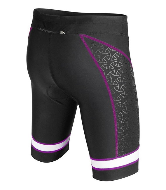 Pantaloni scurți triatlon TYR Competitor 8" damă - negru cu mov
