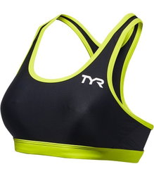 Bustieră triatlon TYR Competitor Racerback damă - negru cu verde lime
