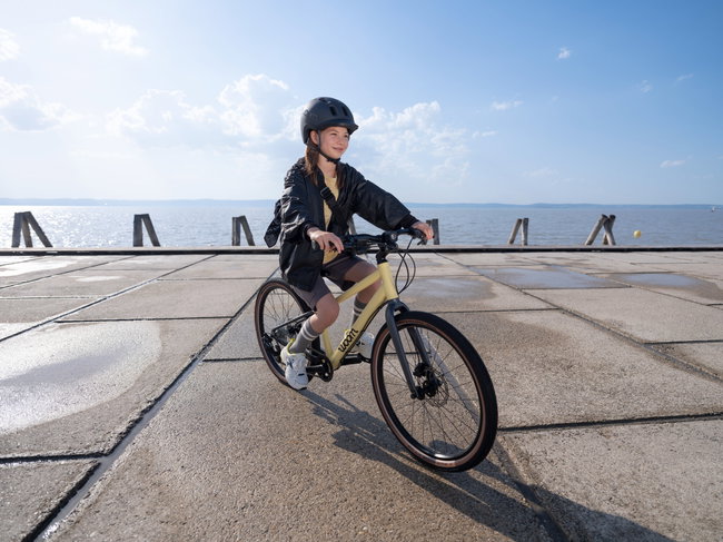 Bicicleta copii Woom 4 Explore cu roti 20" galben Mellow Yellow