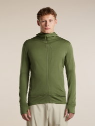 Hanorac Merino Icebreaker 260 Quantum Zip Hood - verde Sphagnum