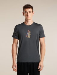 Tricou Merino Icebreaker 150 Tech Lite Bear Tour - negru Obsidian