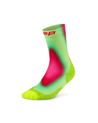 Șosete compresie CEP Run Gradient Mid Cut 5.0 - lime/roz | alergare