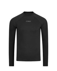 Bluză termică merinos CEP Core Run Merino Base Layer bărbați - negru | mânecă lungă