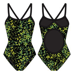 Costum înot întreg femei TYR Diamondfit Ruis - Limelight | rezistent clor