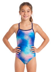 Costum înot întreg fete TYR Addy Diamondfit - turcoaz/multicolor | rezistent clor