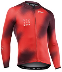 Tricou ciclism Northwave Blade lung roșu/bordo