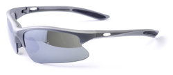 Ochelari Bikefun Vector gri, lentile policarbonat fumuriu, flash mirror C3