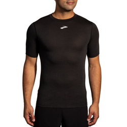 Brooks High Point Short Sleeve – Tricou de alergare trail, lână merinos - Negru