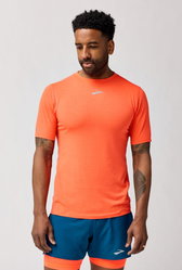 Brooks High Point Short Sleeve – Tricou de alergare trail, lână merinos - Roșu (819)