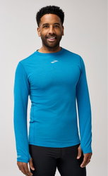 Brooks High Point Long Sleeve – Bluză de alergare trail cu mânecă lungă, lână merinos - Albastru