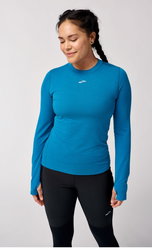 Brooks High Point Long Sleeve W – Bluză de alergare trail cu mânecă lungă, lână merinos - Albastru