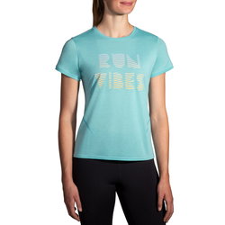 Brooks Distance Short Sleeve 3.0 W – Tricou de alergare pentru zi de zi - Albastru