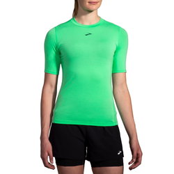Brooks High Point Short Sleeve W – Tricou de alergare trail, lână merinos - Verde