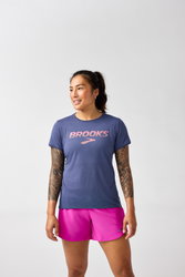 Brooks Distance Short Sleeve 3.0 W – Tricou de alergare pentru zi de zi - Gri