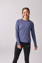 Brooks Luxe Long Sleeve W – Bluză de alergare cu mânecă lungă, foarte moale - Albastru