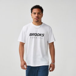 Brooks Graphic Short Sleeve – Tricou sport cu imprimeu - Alb (106)