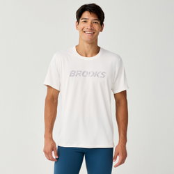 Brooks Dash Reflective Short Sleeve – Tricou de alergare reflectorizant - Alb